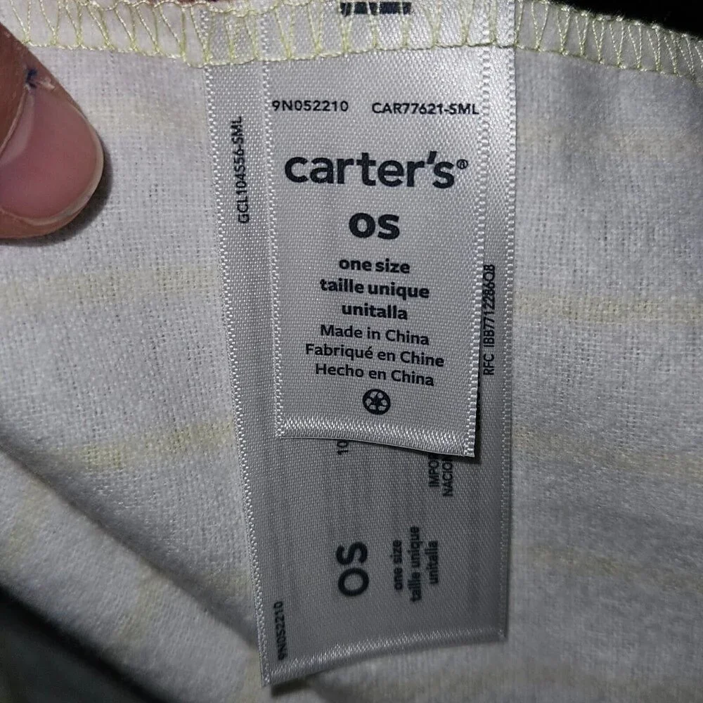 Carter's Yellow White Striped Receiving Blanket Lovey Security 100% Cotton